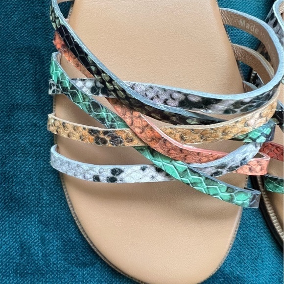 MADEWELL TRACIE MULTI COLOR LEATHER STRAPPY SLIDE SANDALS SIZE 7 EUC - Picture 3 of 8